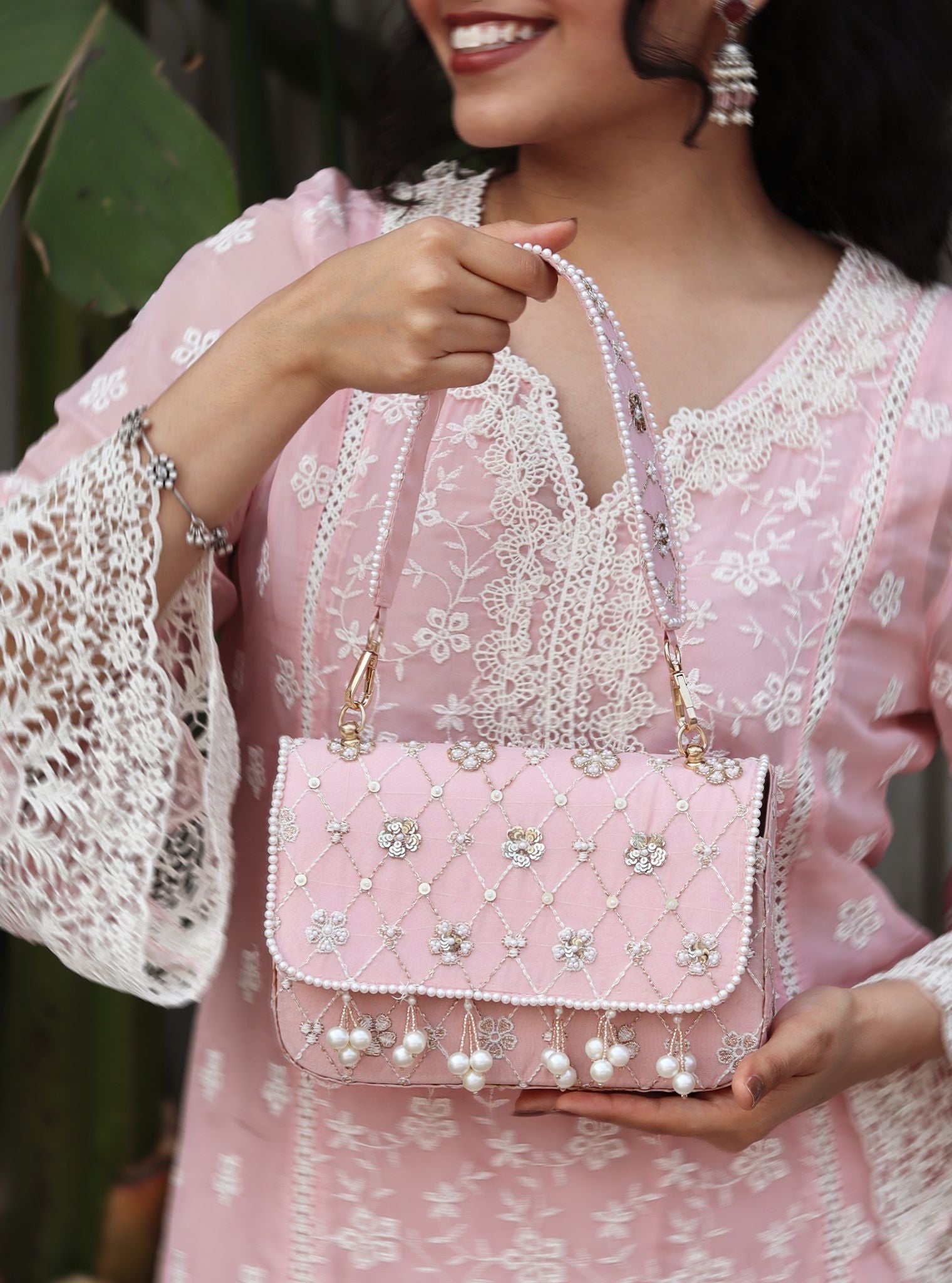 Mulmul Ella Pink Flap Bag