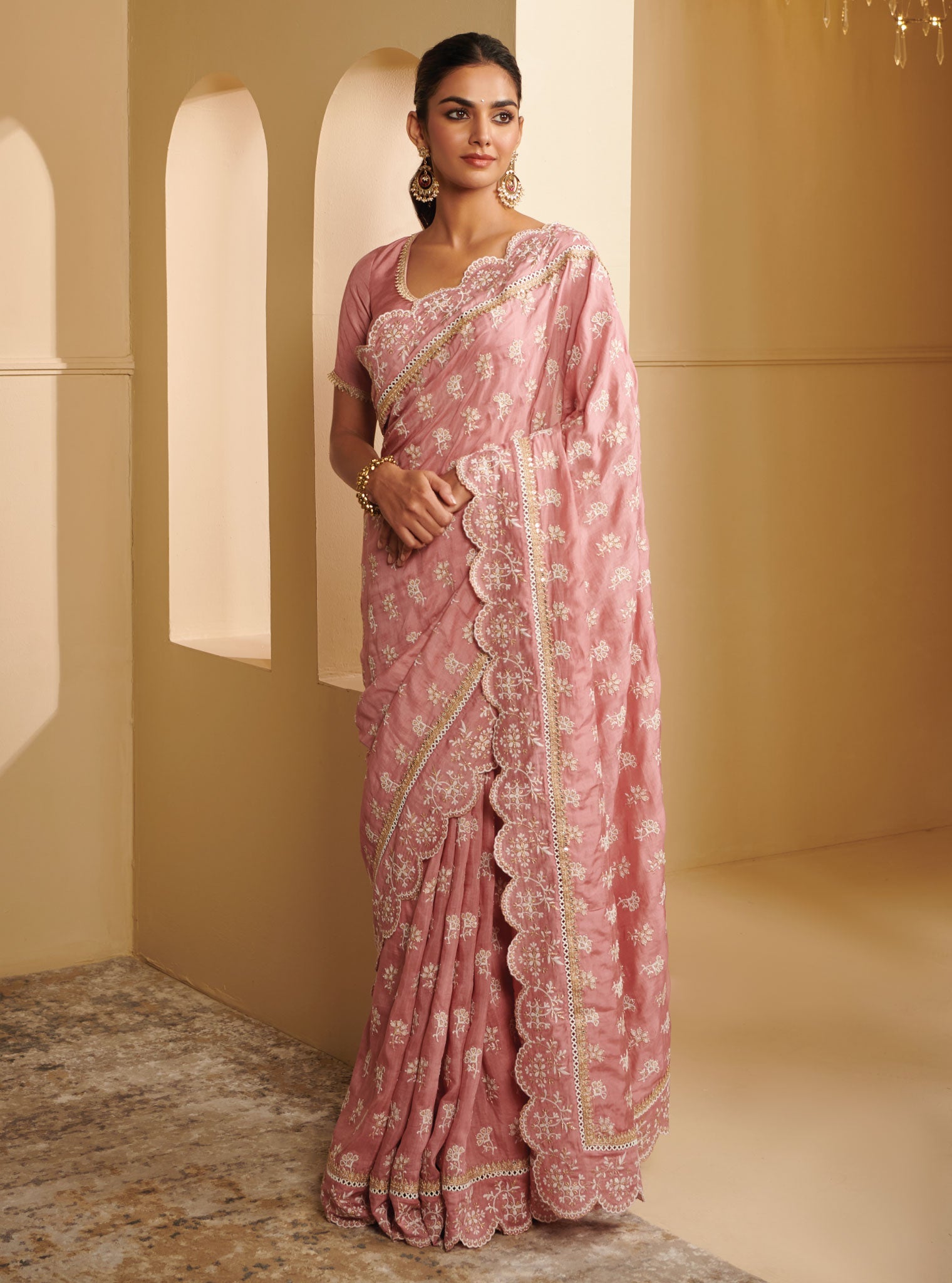 Mulmul Silk Nirvana Mauve Saree