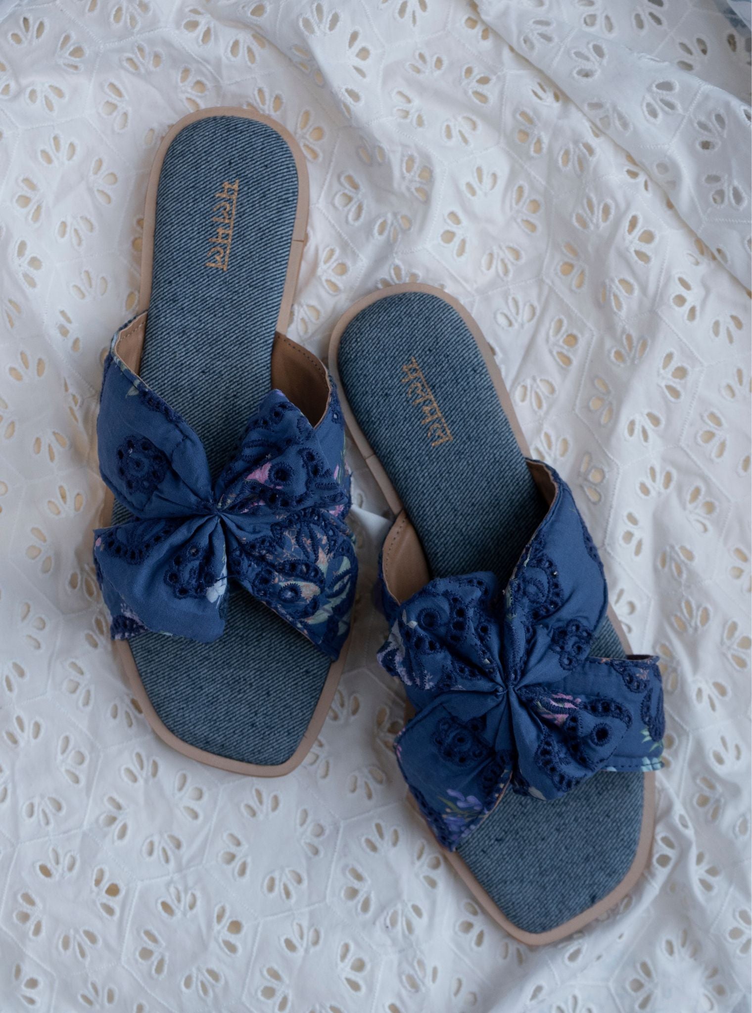 Mulmul Ember Denim Flat Sandal