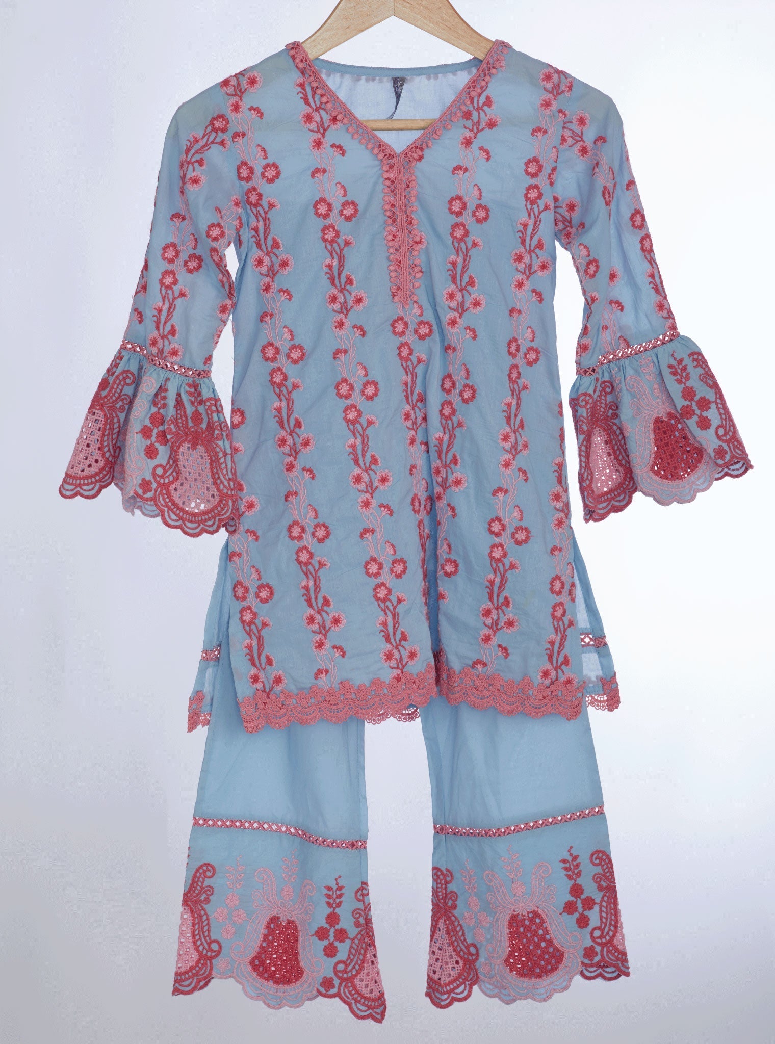 Mulmul Cotton Cher Light Blue Kurta