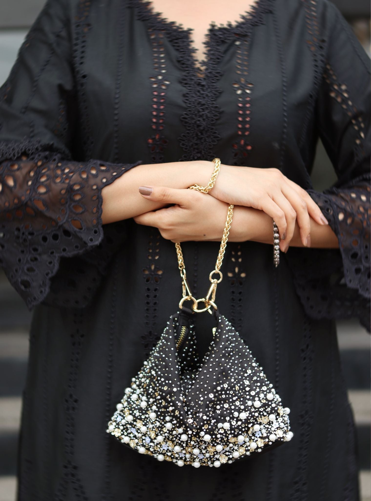 Mulmul Heer Black Shoulder Bag