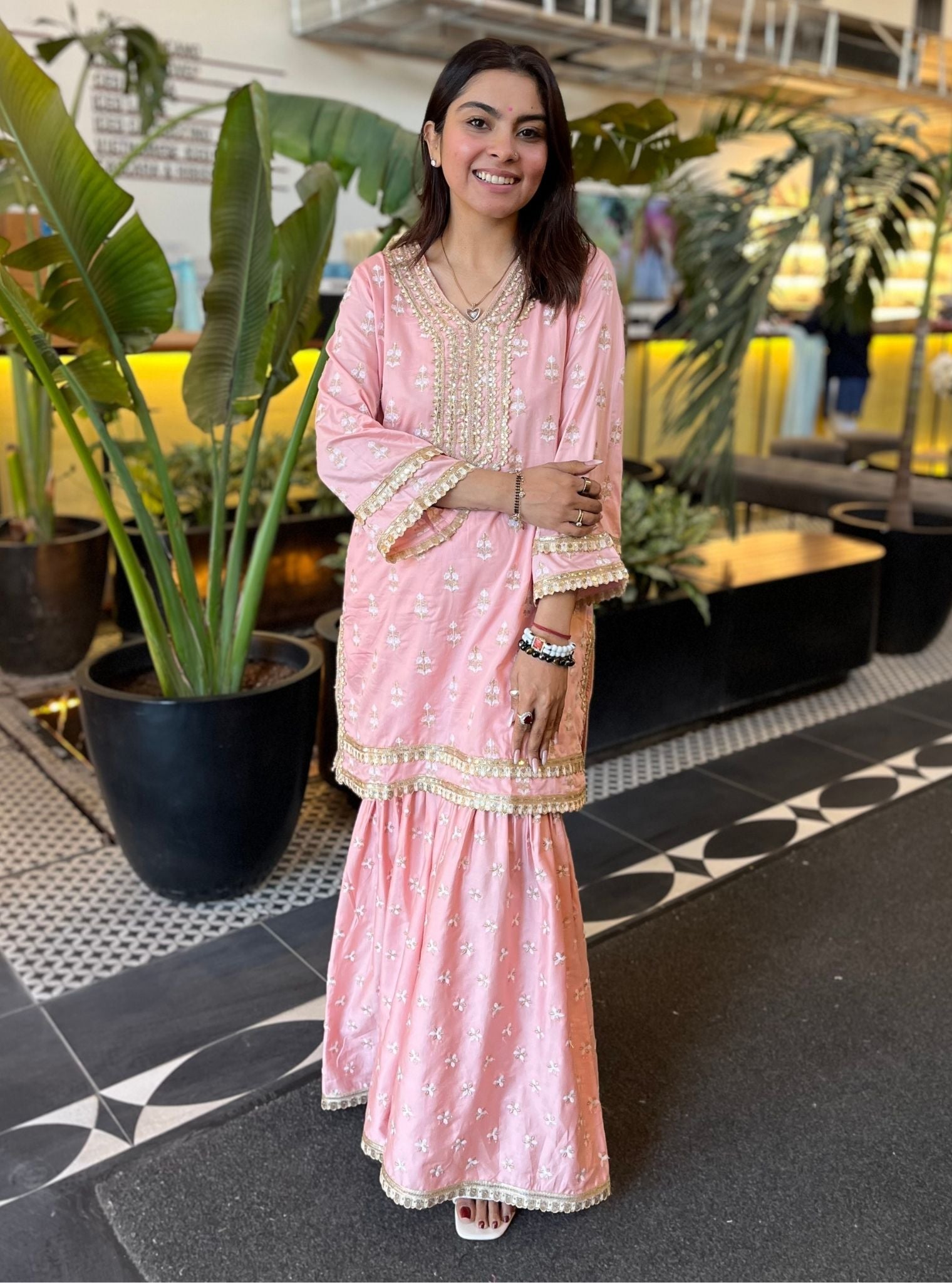 Mulmul Pima Sama Pink Kurta with Mulmul Pima Sama Pink Pant