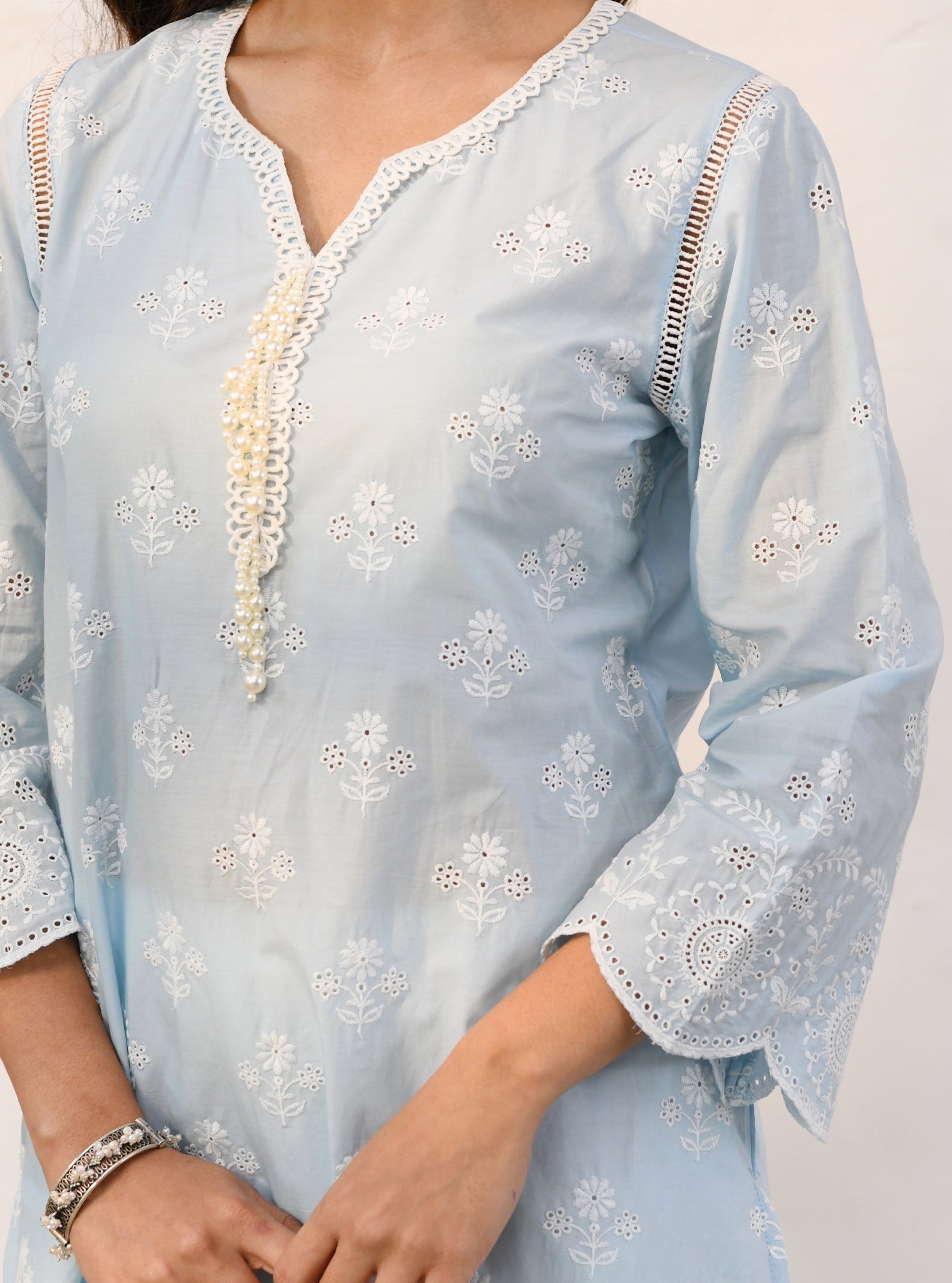 Mulmul Cotton Arpora Blue kurta