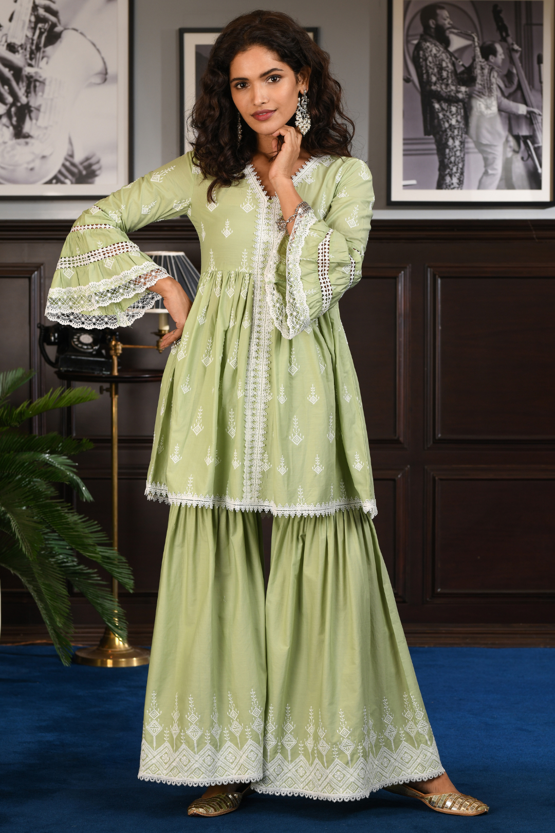 Mulmul Cotton ALAIA Kurta With ALAIA GARARA