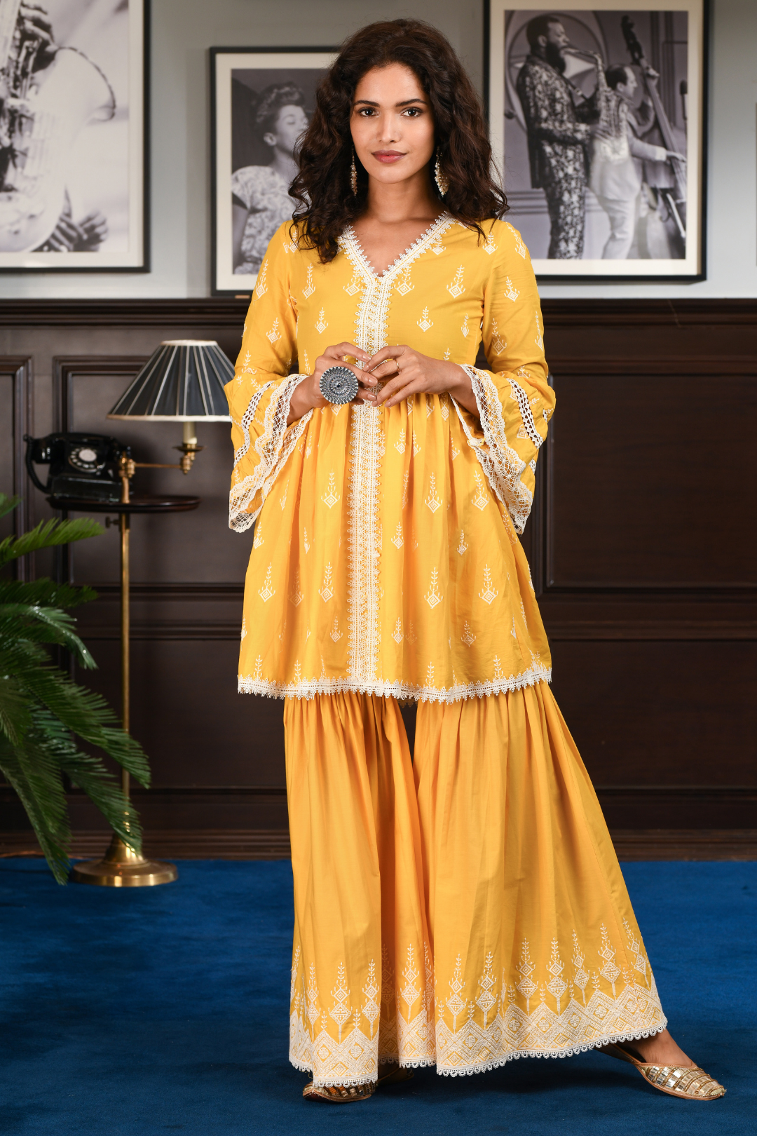 Mulmul Cotton ALAIA Kurta With ALAIA GARARA