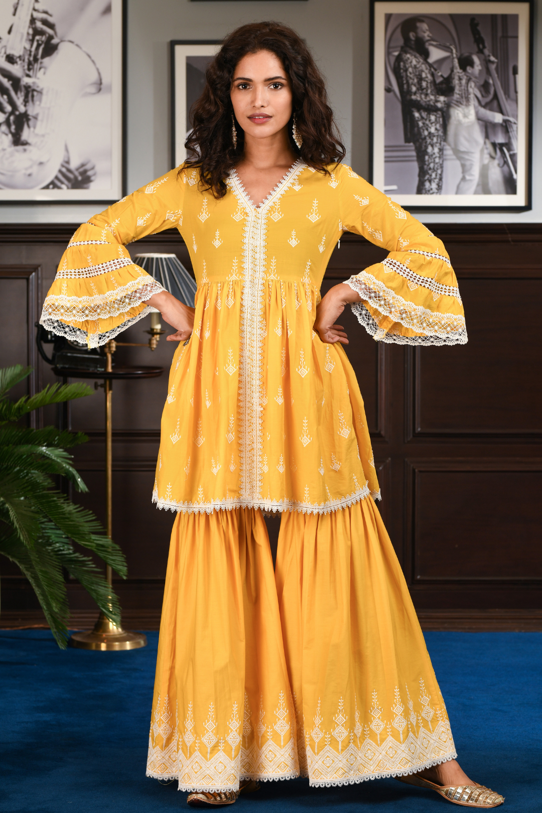 Mulmul Cotton ALAIA Kurta With ALAIA GARARA