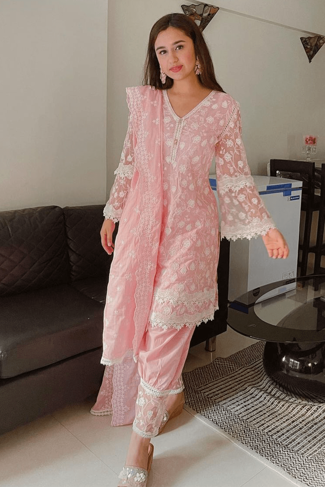 Mulmul Cotton ALEEZA Kurta With ALEEZA pyajama