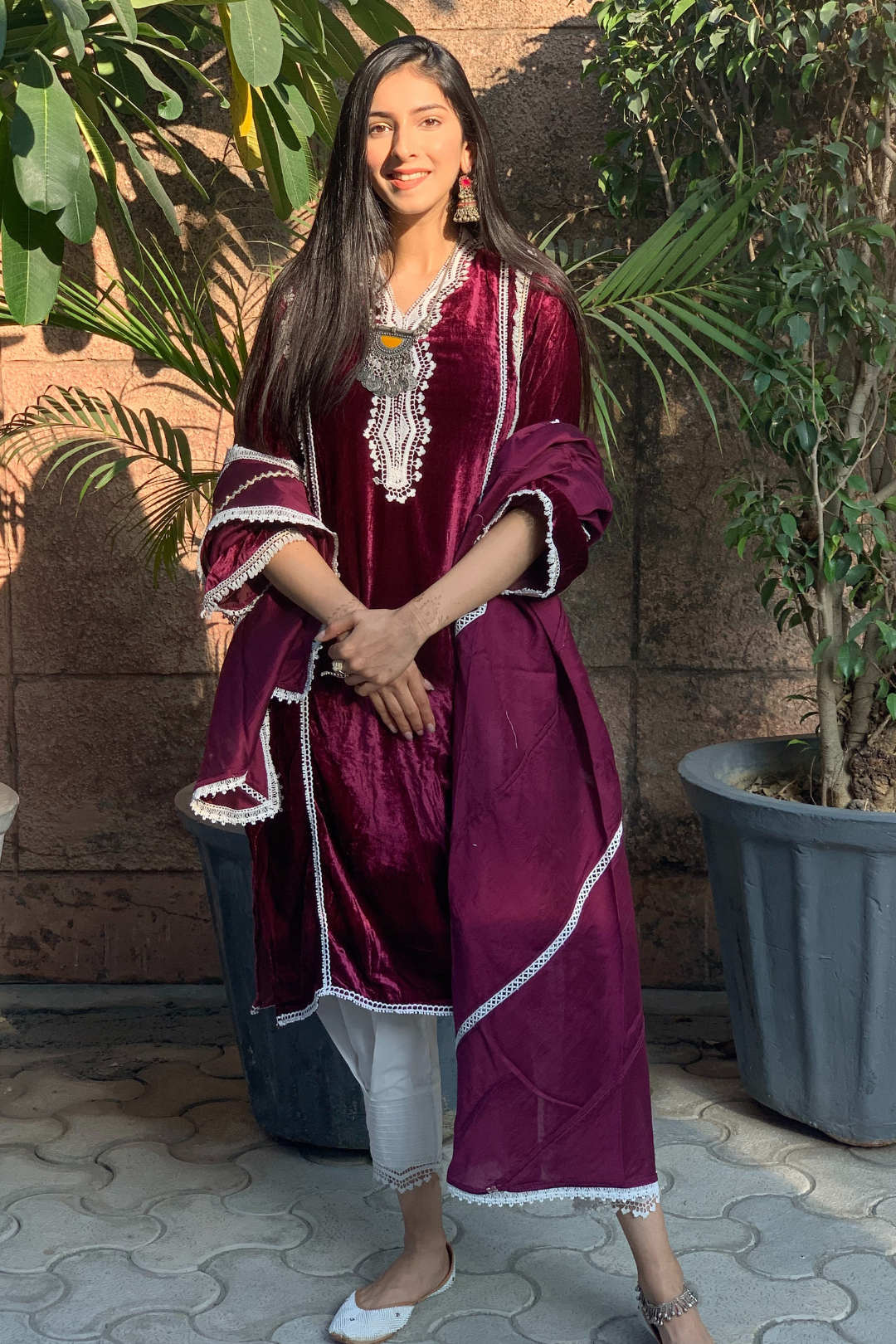 Makhmal Areca Kurta