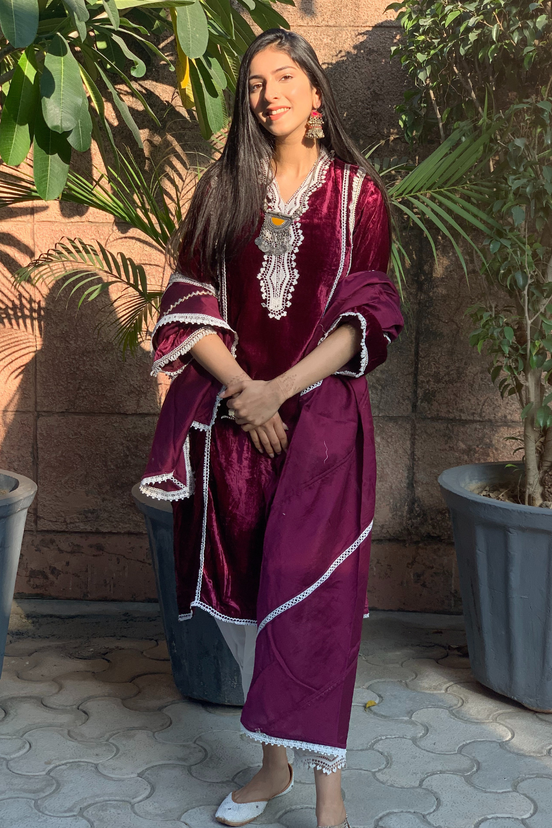 Makhmal Areca Kurta