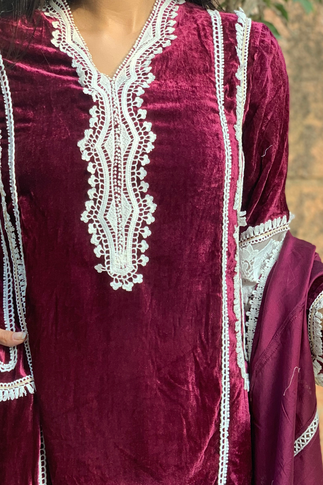 Makhmal Areca Kurta