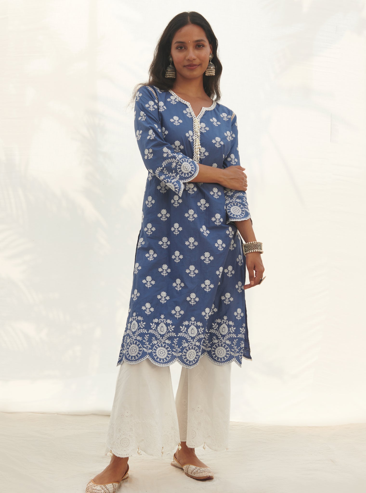 Mulmul Cotton Arpora Navy kurta