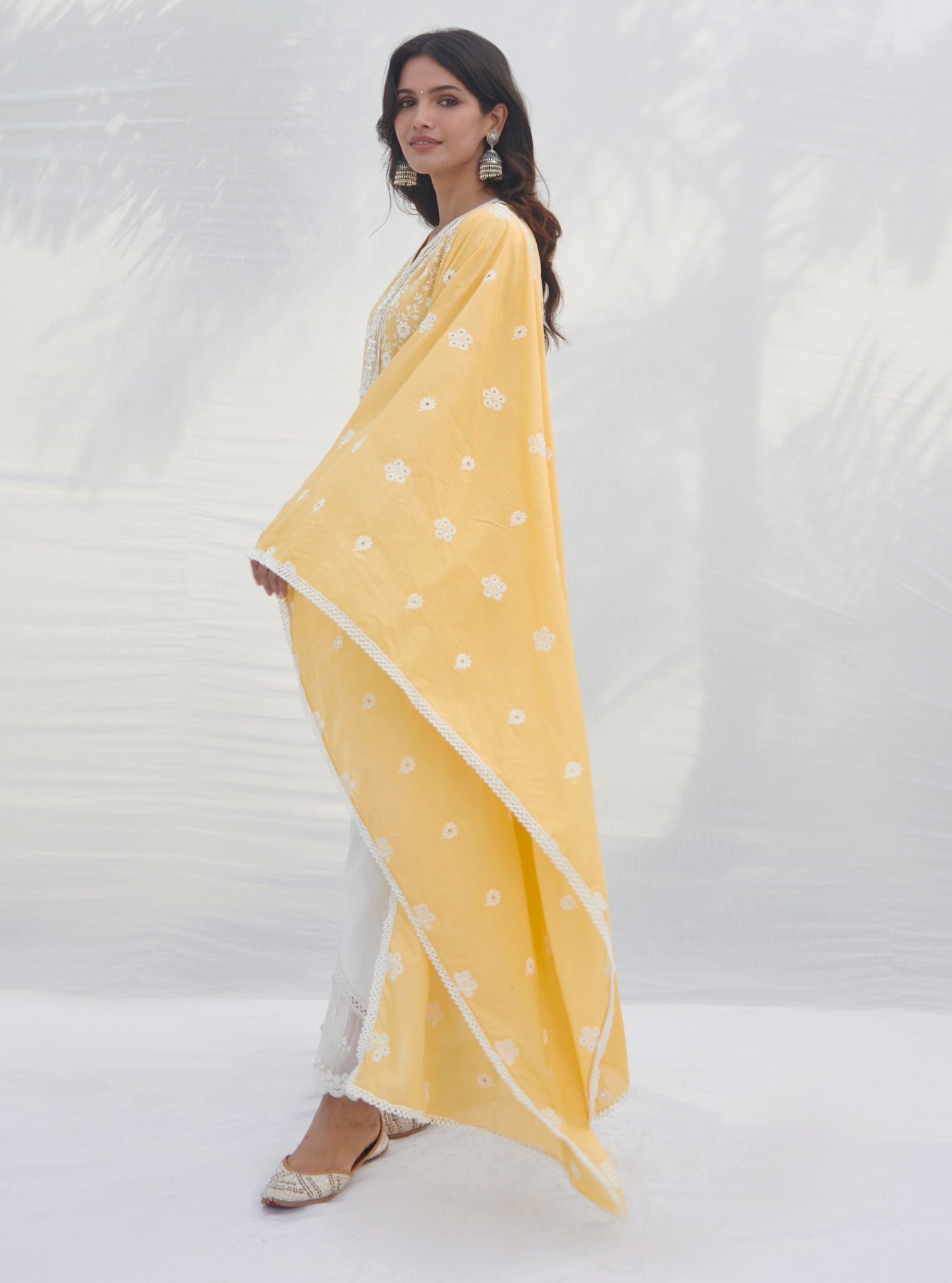 Mulmul Cotton Codli Yellow kurta