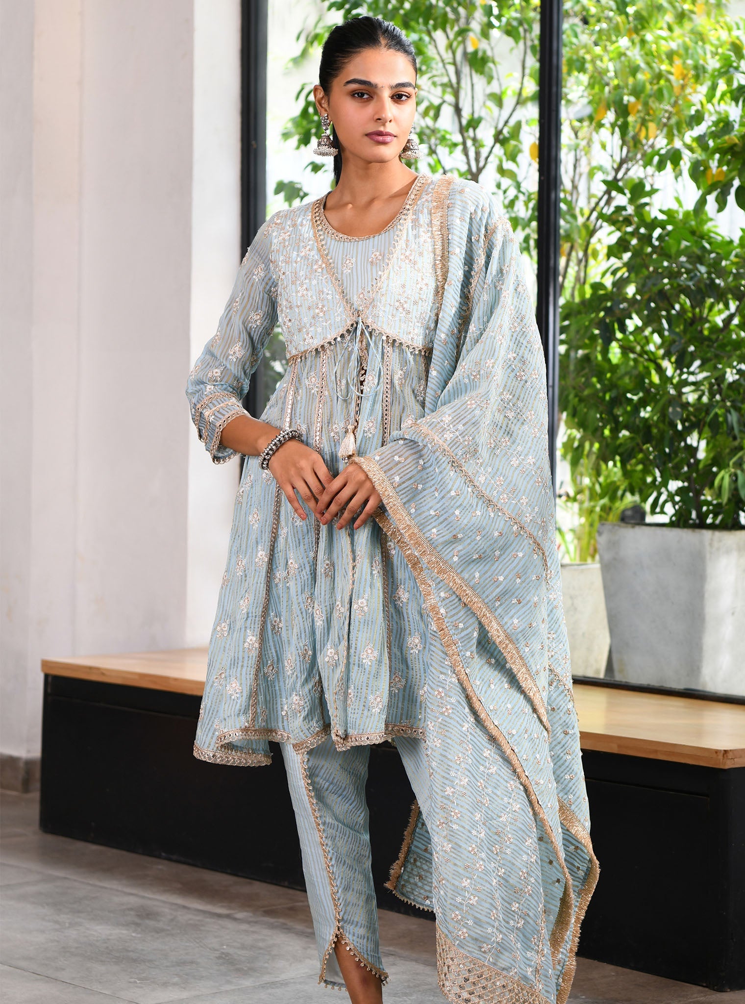 Mulmul Dorset Blue Dupatta