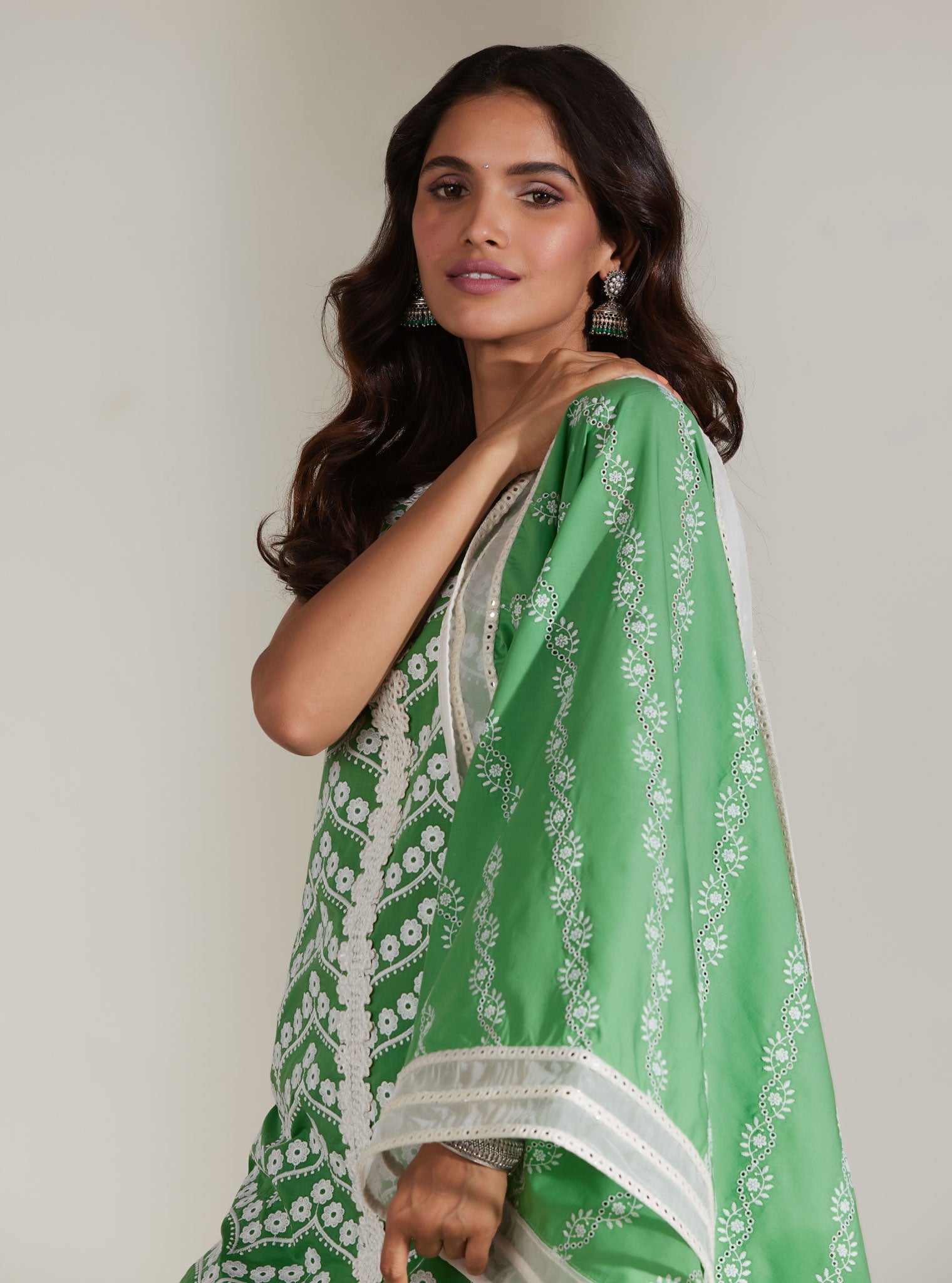 Mulmul Cotton Shiloh Green Dupatta