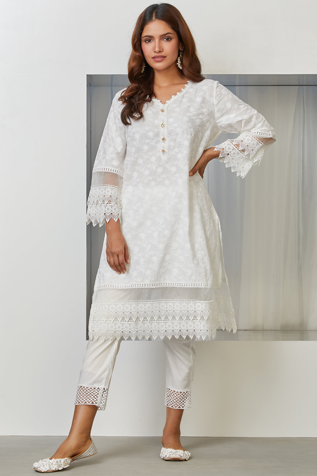 Ivy white kurta