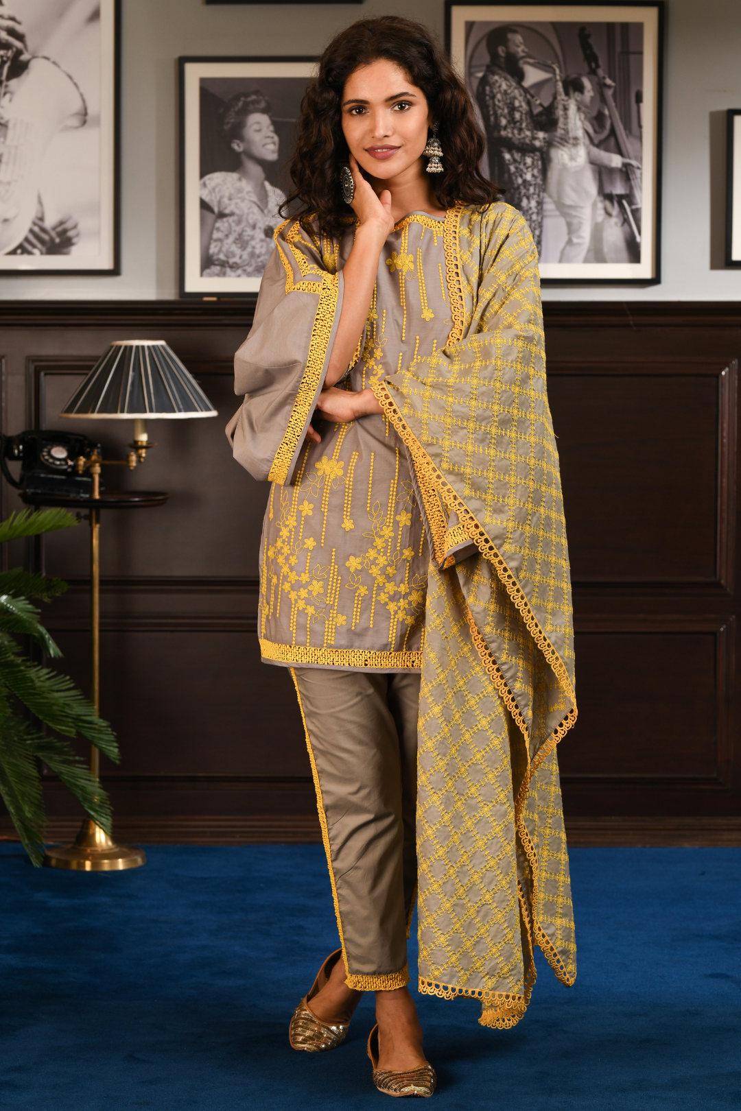 Mulmul Cotton JOYCE Kurta With JOYCE pyajama