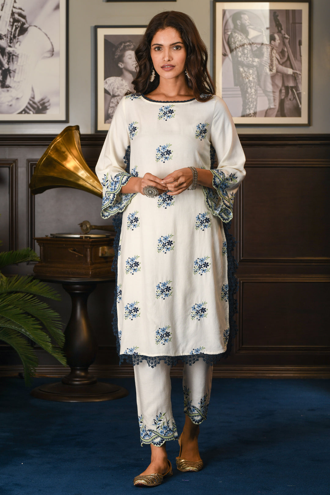 Mulmul Wool Blend Lumi Kurta With Lumi Pant