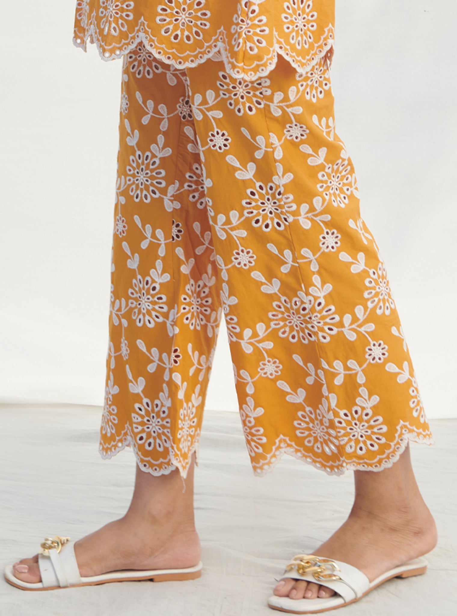 Mulmul Cotton Myrtle Orange Co-ord Set