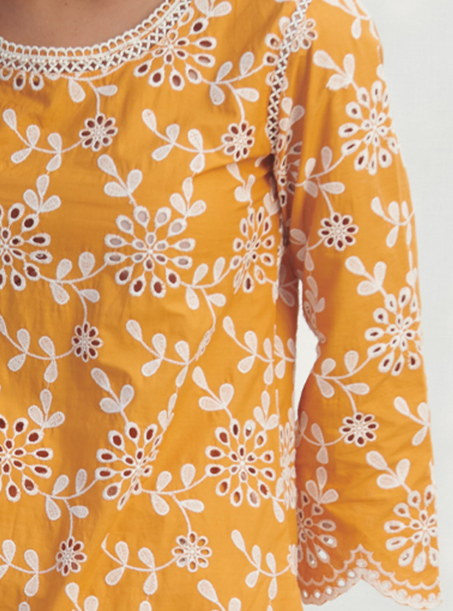 Mulmul Cotton Myrtle Orange Co-ord Set