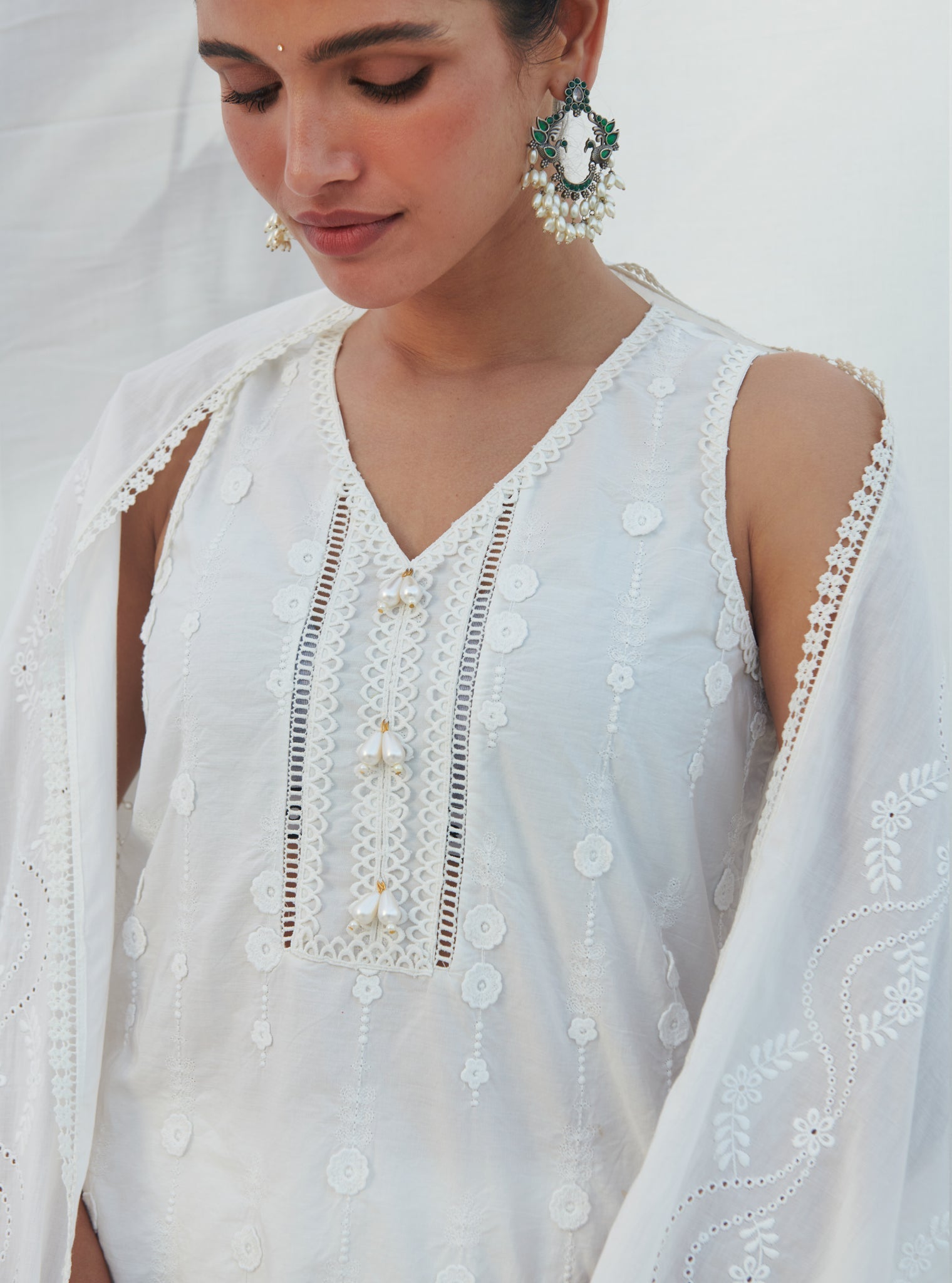 Mulmul Cotton Naroa White kurta