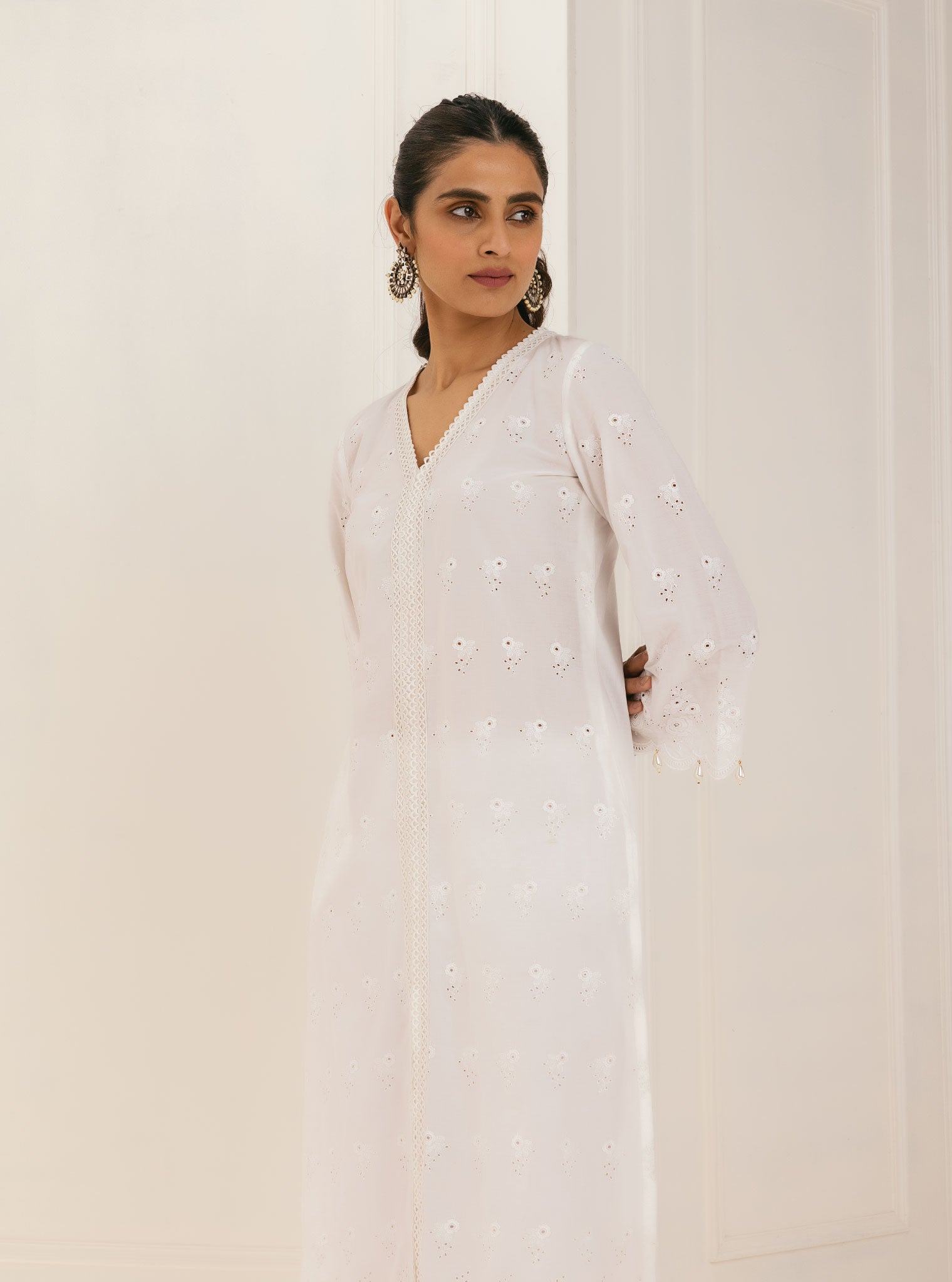 Mulmul Cotton Nitoi White Kurta