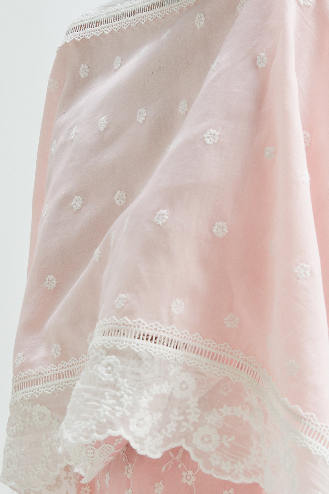 Mulmul Nola Dupatta Pink