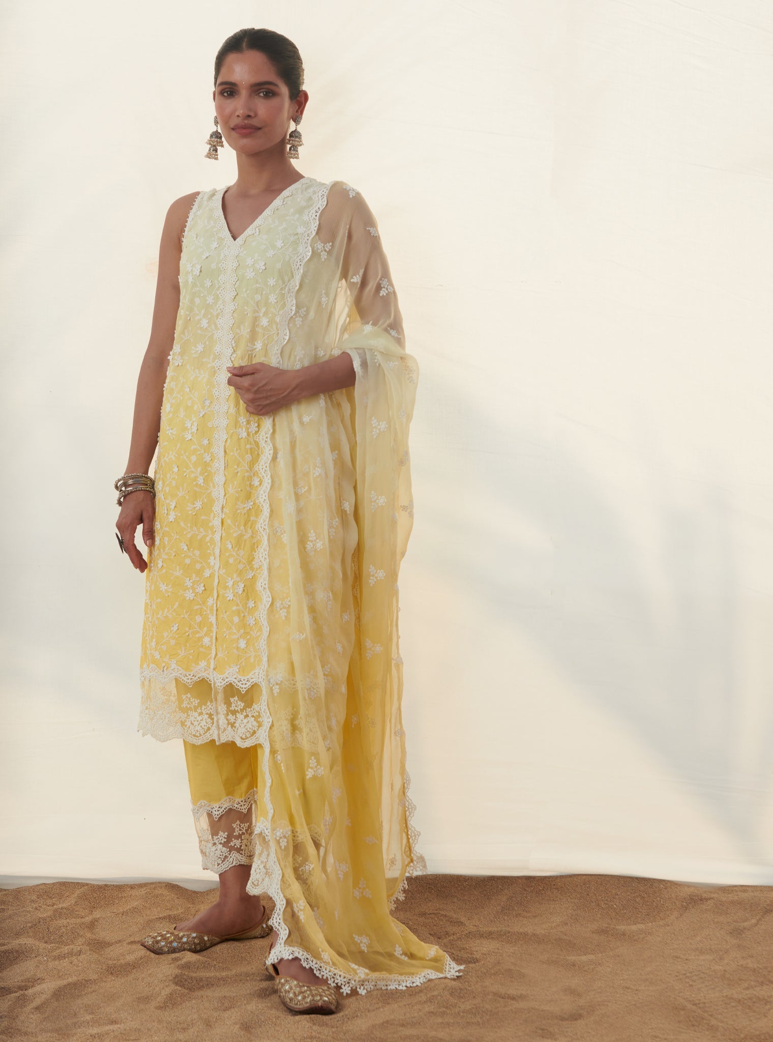 Mulmul Cotton Mayem Yellow Dupatta