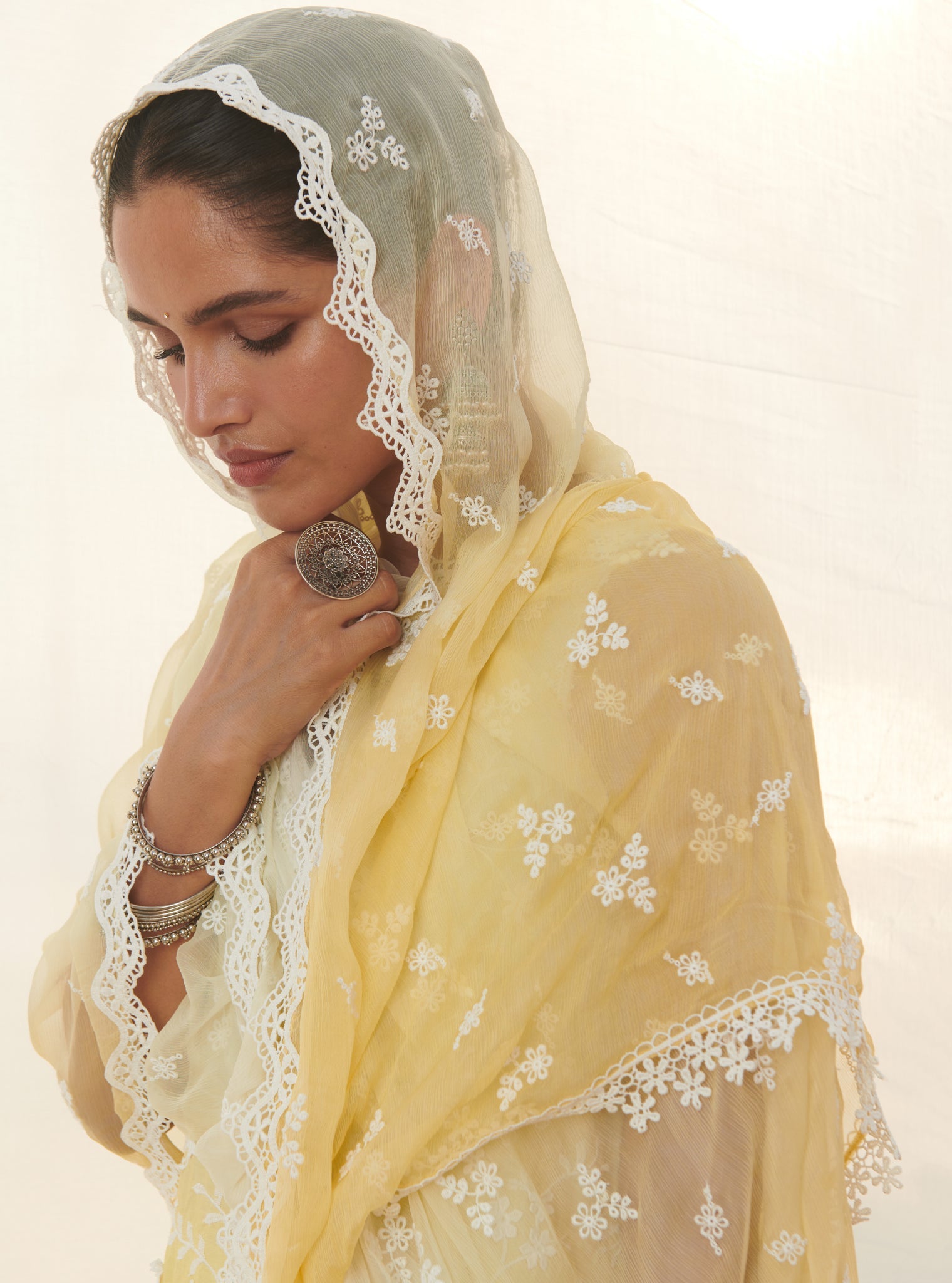 Mulmul Cotton Mayem Yellow Dupatta