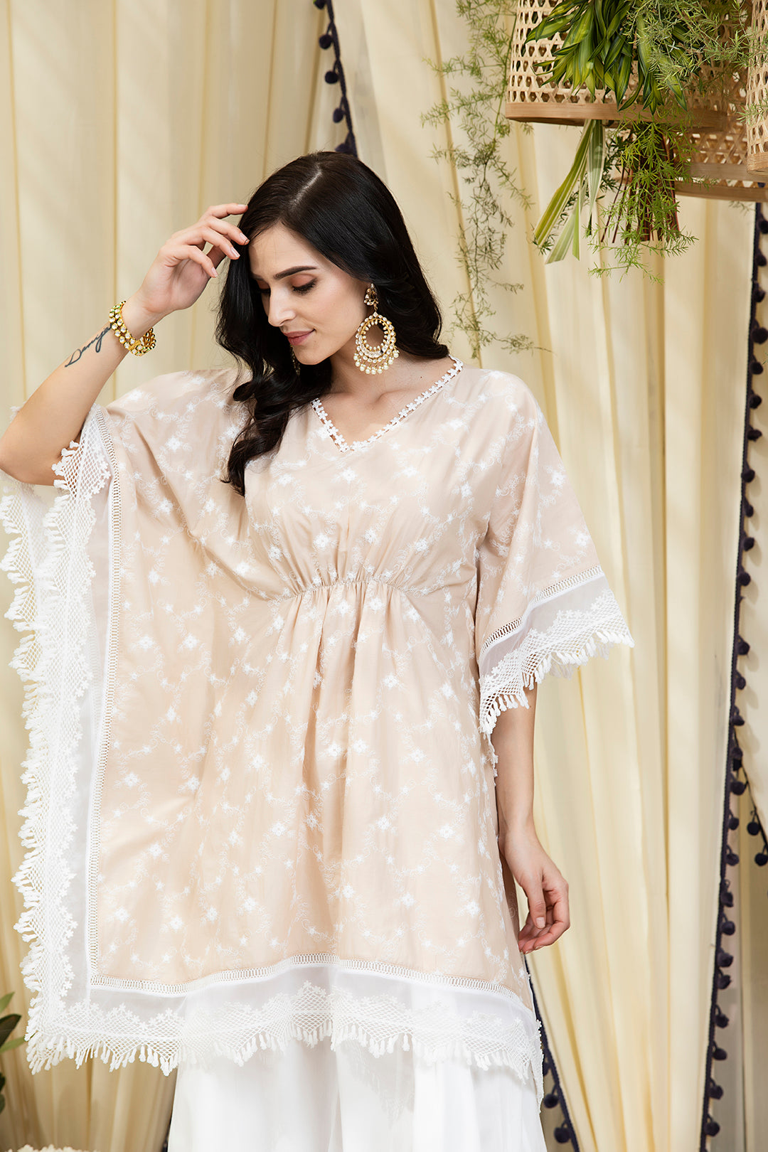 Mulmul Cotton Fiore Kurta With Blossom Sharara