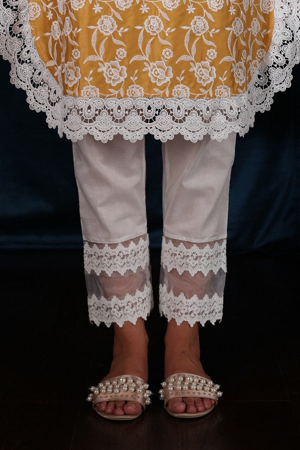 Double Lace Pyajama (WHITE)