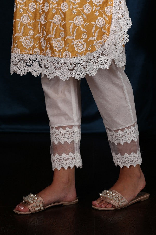 Double Lace Pyajama (WHITE)