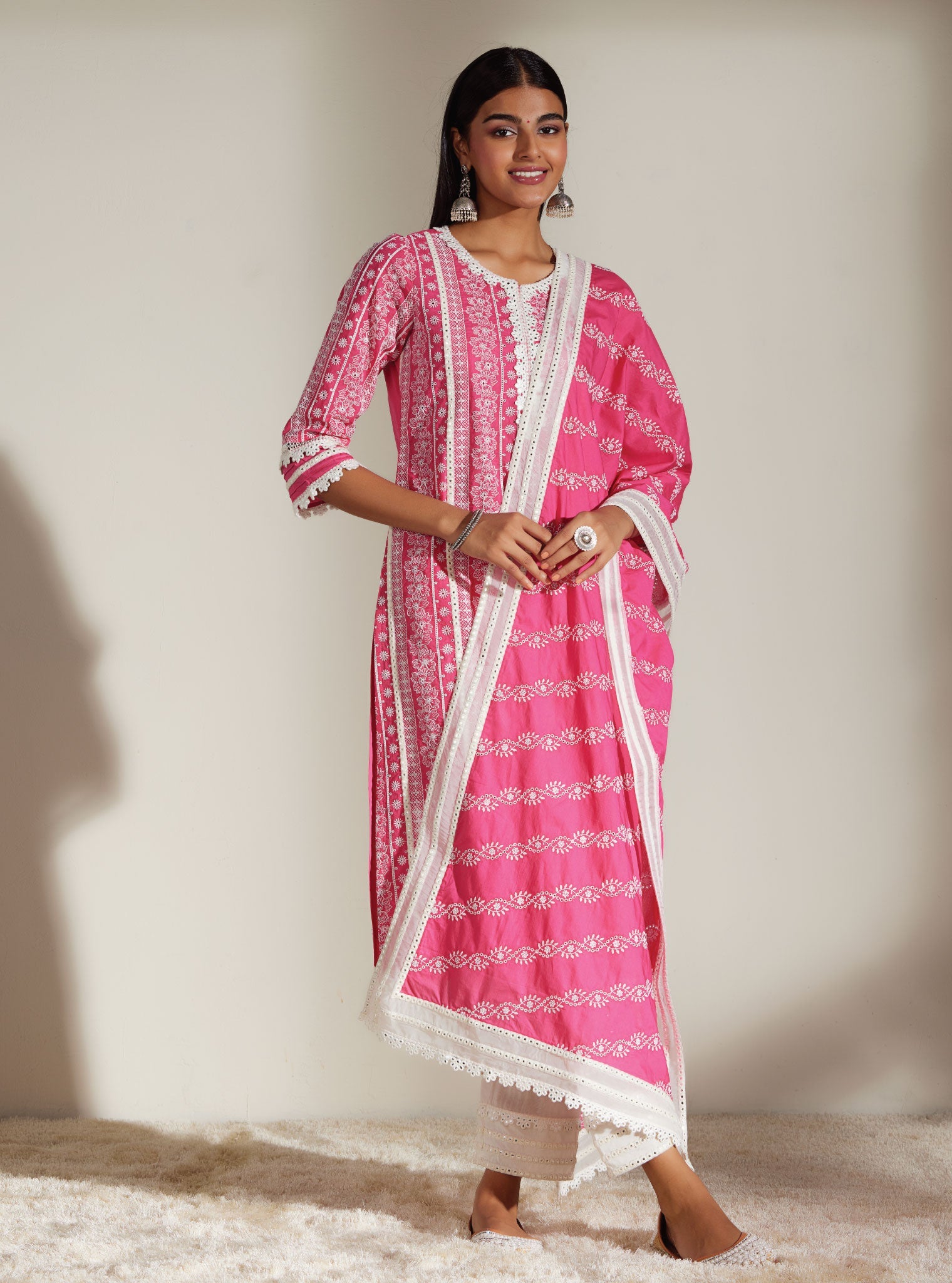 Mulmul Cotton Shiloh Pink Dupatta