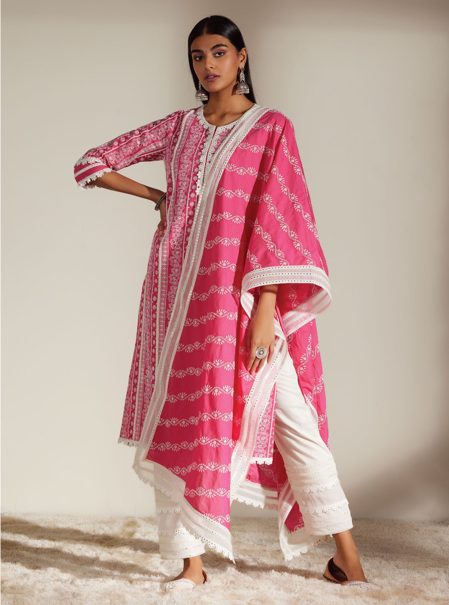 Mulmul Cotton Shiloh Pink Dupatta