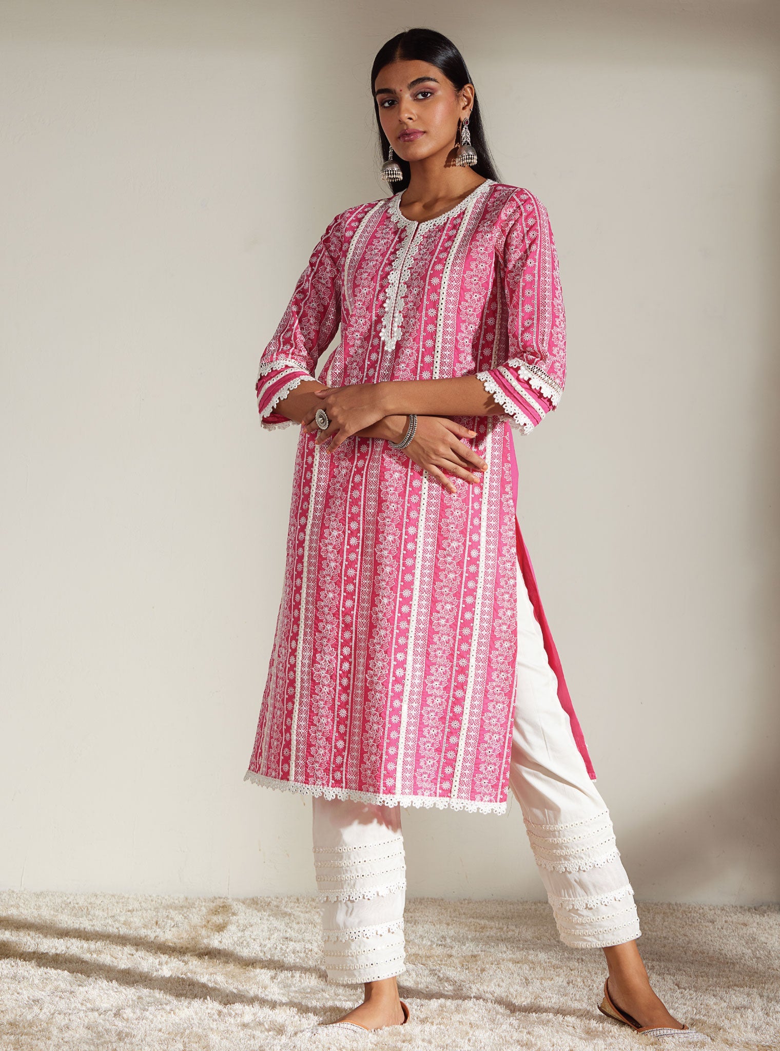 Mulmul Cotton Patricia Pink Kurta