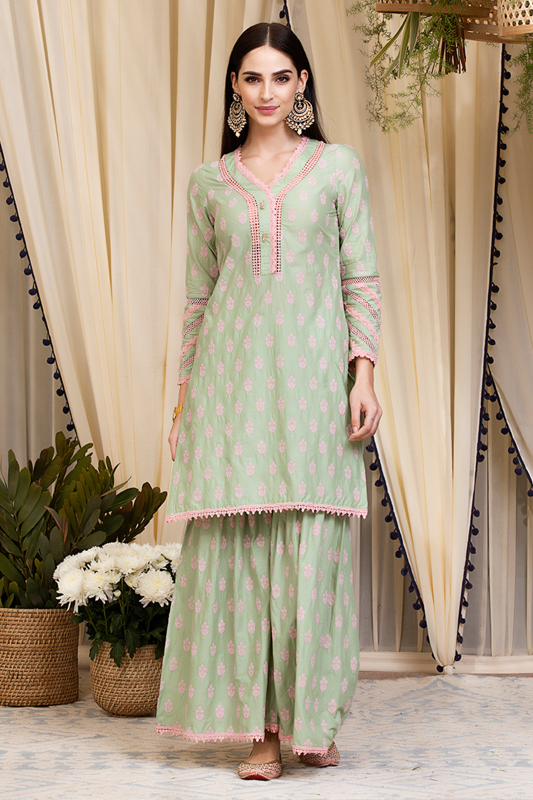 Mulmul Cotton Savina Kurta  With Savina Garara