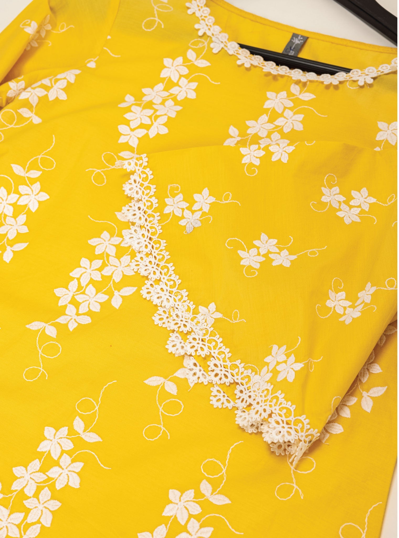 Mulmul Cotton Zuluk Yellow Kurta