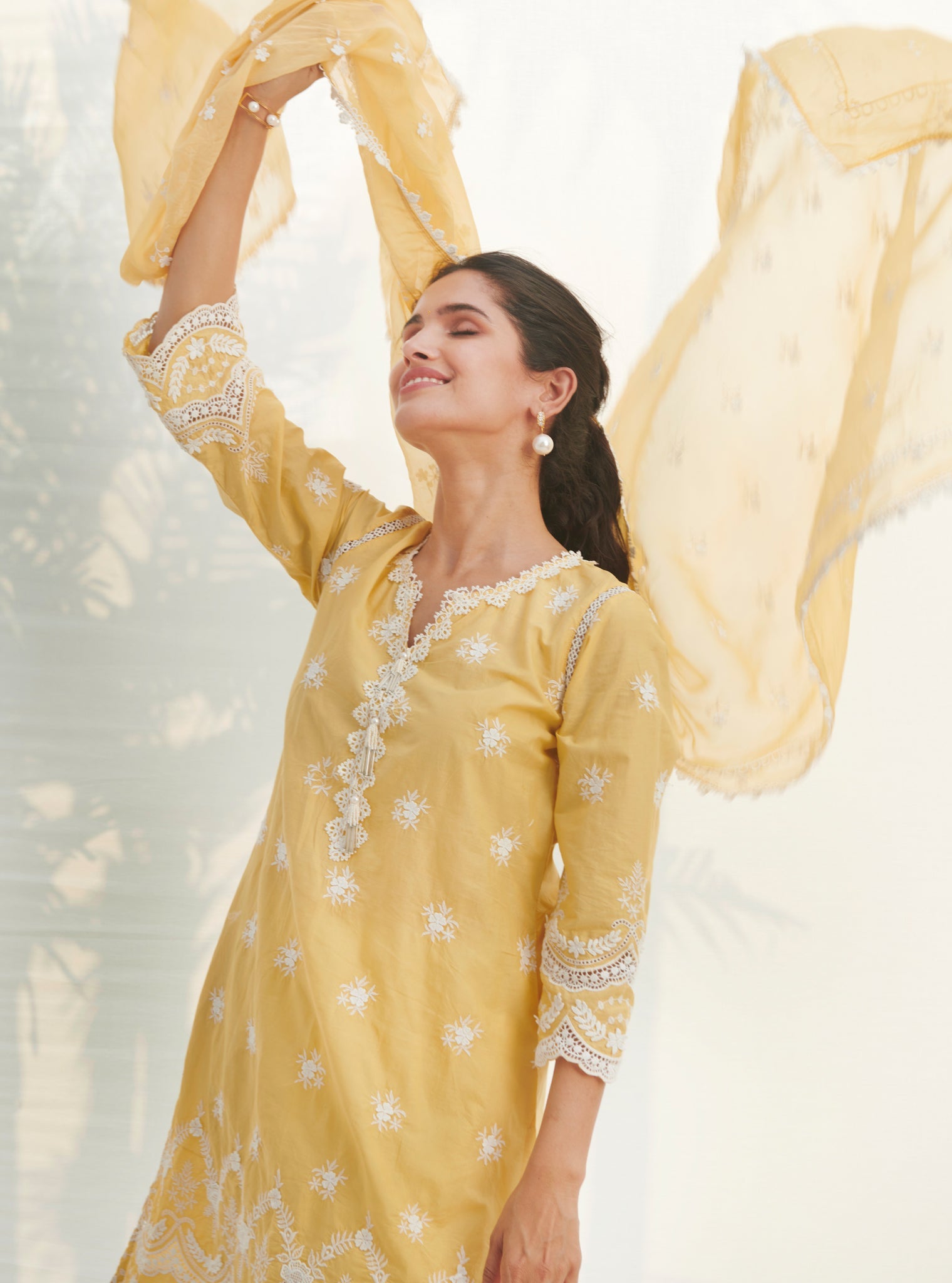 Mulmul Cotton Acoi Yellow kurta