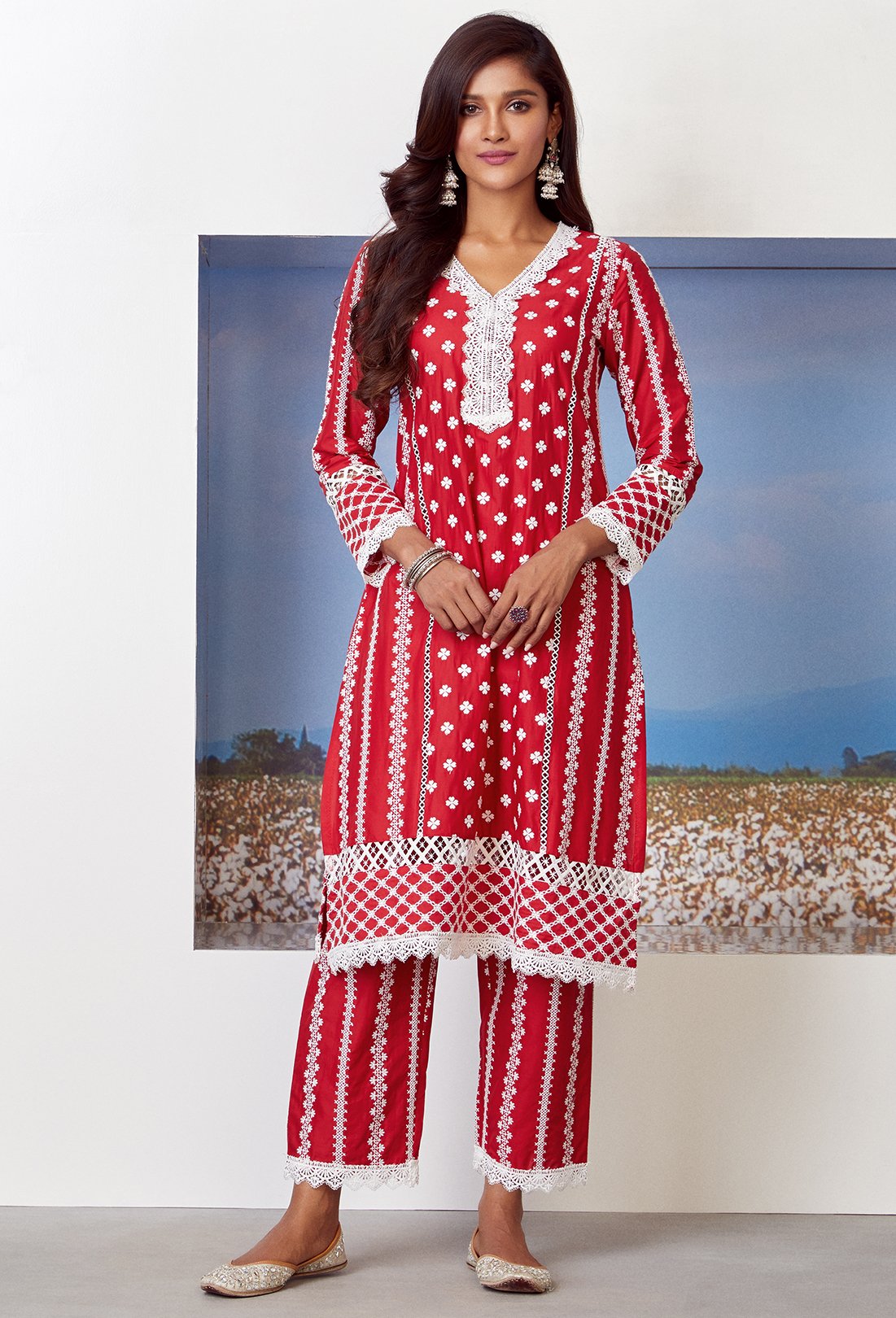 Mulmul Cotton Daydream Kurta With Daydream pyajama