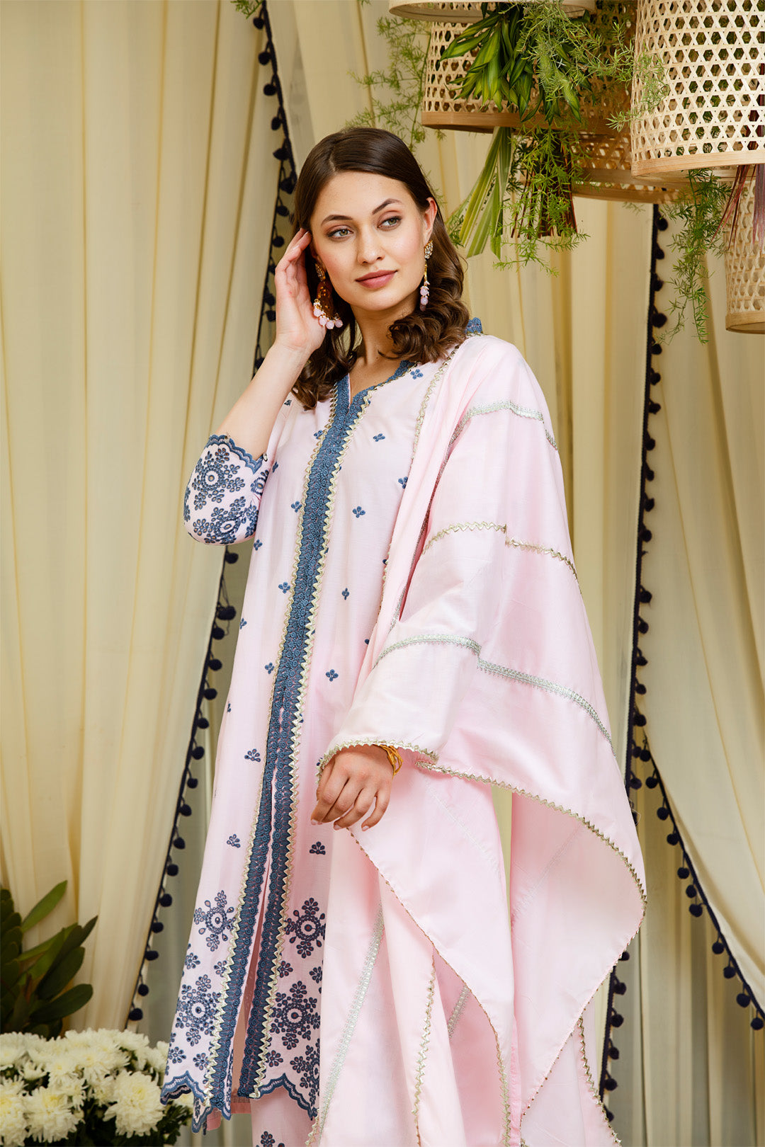 Mulmul Cotton Ophellia Kurta With Ophellia Palazzo