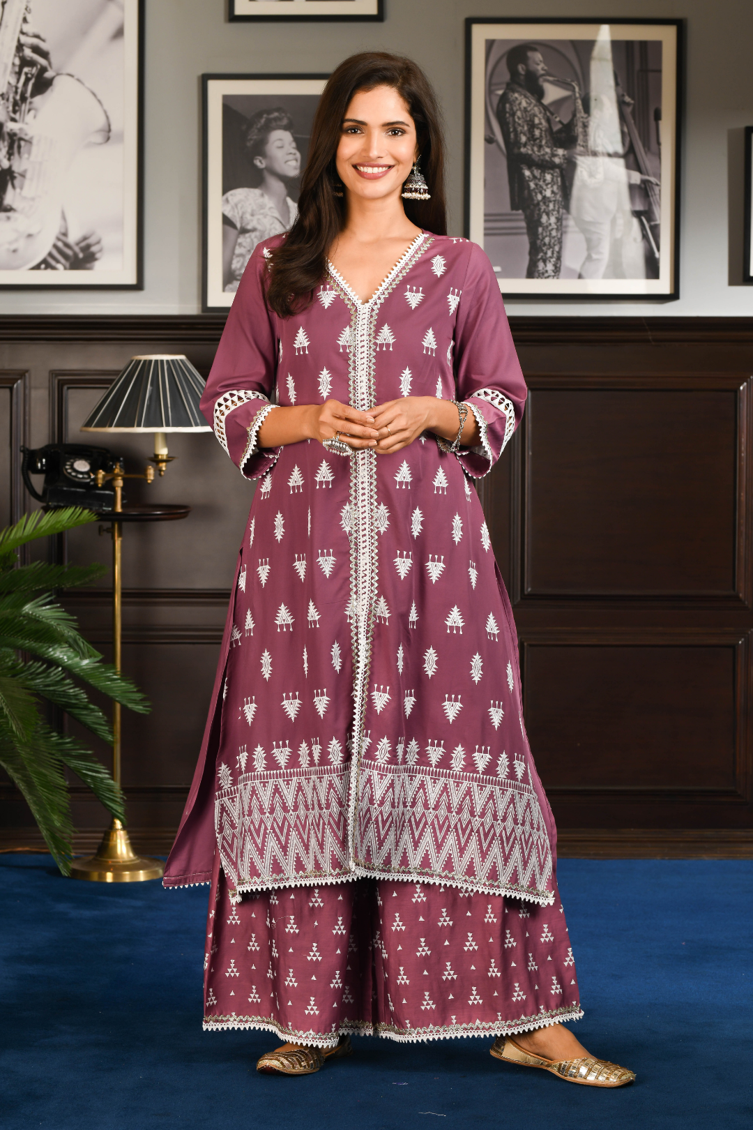 Pima Satin Nara Kurta With Nara Pyajama