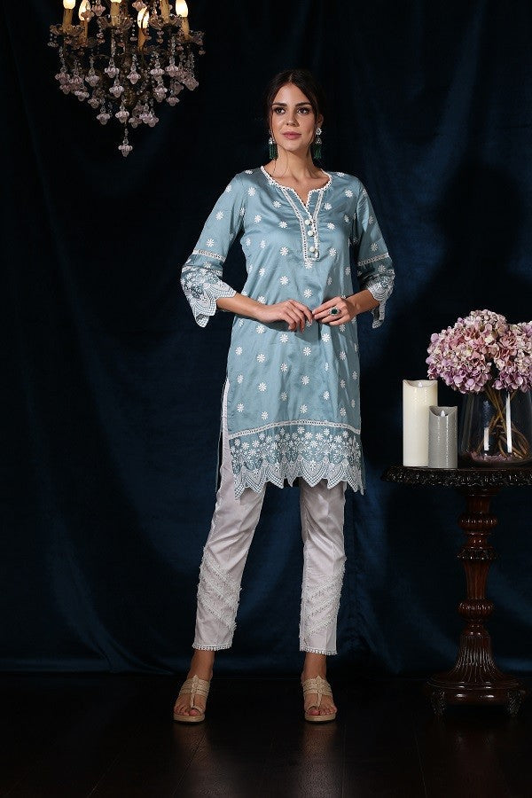 Moonflower Kurta (Teal)