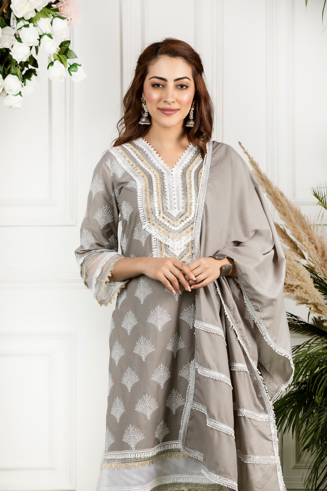 Mulmul Cotton Maple Kurta With Mulmul Maple Pyajamas